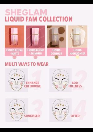 SHEGLAM Color Bloom Liquid Blush Matte Finish-Love Cake Gel  Highly Pigmented Creamy blusher - Image 4