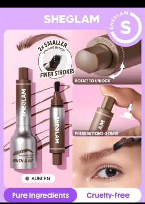 SHEGLAM Brow-Fection Angled Brush & Dip-Auburn