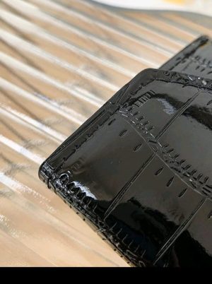 Metallic Crocodile Embossed Small Wallet Pocket Wallet Small Purse Bi-Fold Slim Women Wallet PU Leather - Image 4