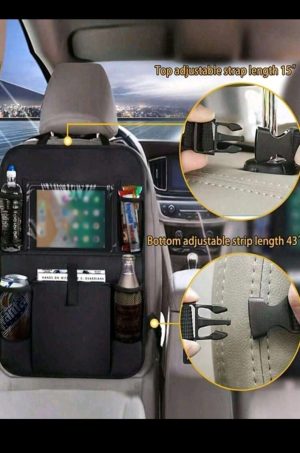1pc Car Back Seat Storage Bags, Durable Water-Resistant Oxford Fabric With Touchable Tablet Holder, 6 Mesh Pockets And 2 Snack/Toy Pockets - Image 4