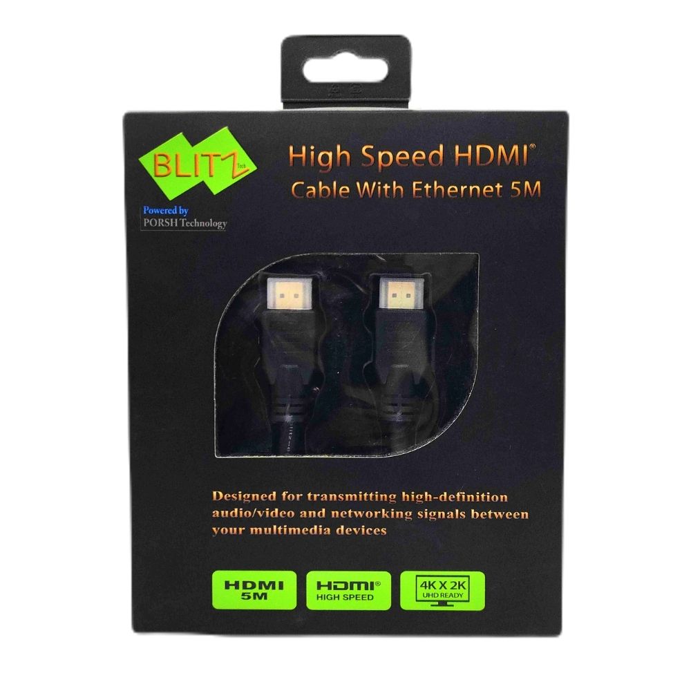 BLITZ - HDMI 5m V. 2.0/4K/FULL Cooper/with Ethernet/3D/4096DPI/Triple shield/1Y Replacement
