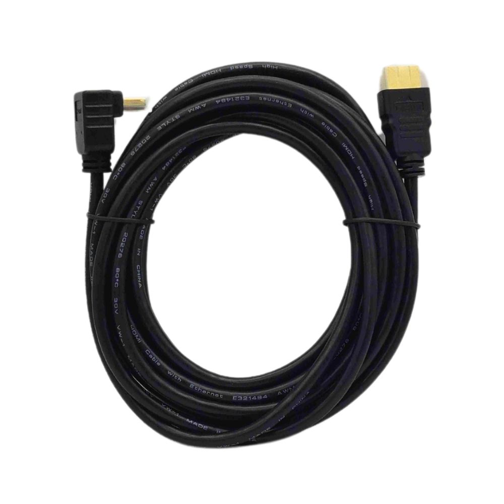GENERIC - Cable HDMI (3 metres) Right Angle Lead High Speed Angled 90-degree Full HD 1080p for TV, PC Monitor, Box, PS4/5 Cable HDTV Gold Plated