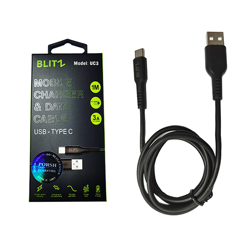 BLITZ - UC3 Charger Cable/USB-Type C/5V/3A/fast charging/1M/CE/1Y