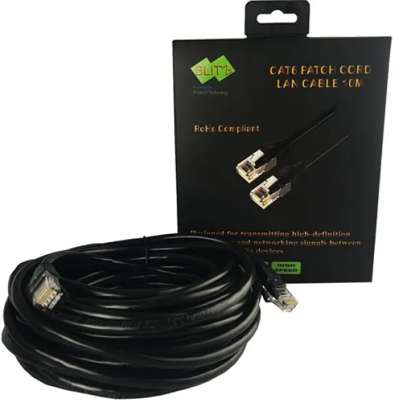 BLITZ® - Cat6 10M Patch Cord - 10M Cat6 UTP, CCA Conductor, 1 Year Warranty