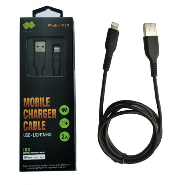 BLITZ - UL2 USB - Lightning Cable | 10W Charging | 1M TPE | MFI & CE Certified | iPhone/iPad Compatible | 1-Year Warranty