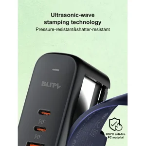 BLITZ - UCC65W Wall Charger | 65W GaN Tech | Dual USB-C + USB-A | Fast Charging | CE Certified | 1-Year Warranty - Image 6
