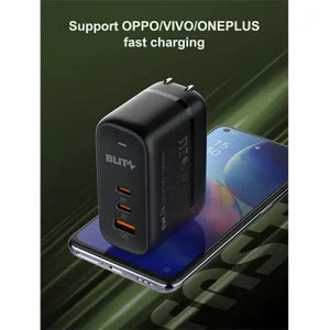 BLITZ - UCC65W Wall Charger | 65W GaN Tech | Dual USB-C + USB-A | Fast Charging | CE Certified | 1-Year Warranty - Image 9