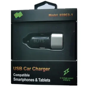 BLITZ - U2DC3-1 Car Charger | Dual USB Ports | 3.1A Output | CE Certified | 1-Year Warranty - Image 2