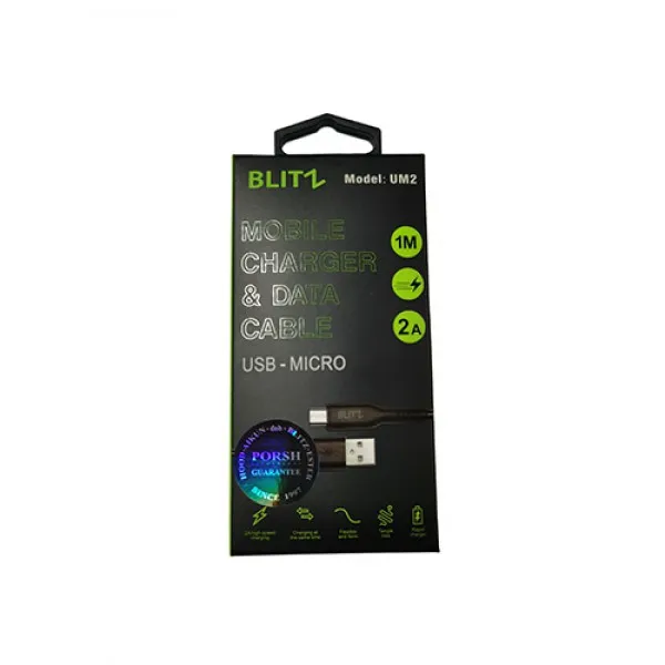 BLITZ - UM2 USB-Micro Cable | 10W Fast Charging & Data | 1M TPE | CE Certified | 1-Year Warranty