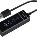 GENERIC - 4-Port USB 3.0 Ultra-Slim Data Hub with 30cm Extended Cable for Desktops, Laptops, Tablets, Smartphones and other USB-enabled Devices