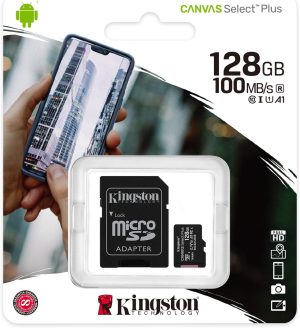 Kingston - 128GB Canvas Select Plus Micro SDHC Card With Adapter