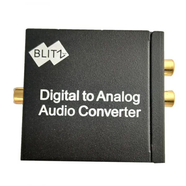 BLITZ - Audio Optical Converter - Toslink/Coaxial to Analog, Includes Cable, 1 Year Warranty