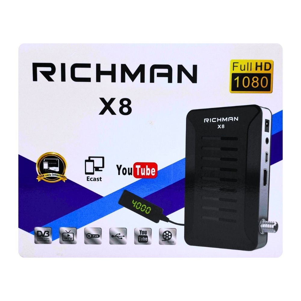 RICHMAN - X8 DIGITAL SATALLITE RECIEVER FULL HD 1080P / YOUTUBE