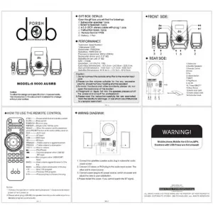 DOB - 9000 Sub Woofer - 52W RMS, AUX/USB/Bluetooth/SD, ISO 9001 & CE Certified, 3 Years Warranty - Image 11
