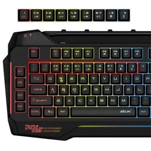 AKUN - GX630 Programmable Gaming Keyboard - 3-Color Backlight, USB Hub, 1 Year Warranty - Image 9