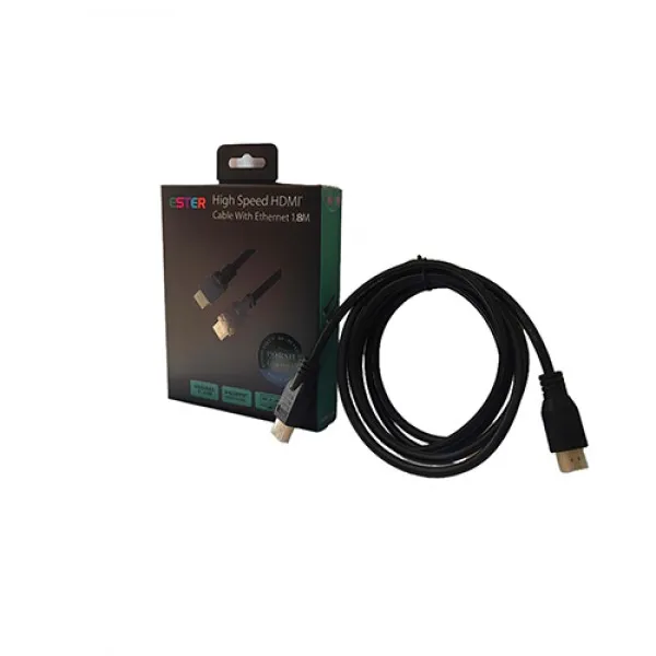 ESTER- HDMI 1.8M Cable - 4K, Gold Plated, 1 Year Warranty