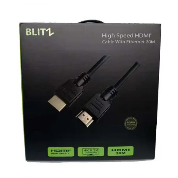 BLITZ - HDMI 30M Cable - 4K, Pure Copper, 1 Year Warranty