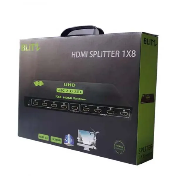 BLITZ - HDMI Splitter 1:8 - 4K Support, 1 Year Warranty