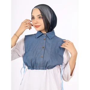 جميلة - ياقة شيميز جينز - Image 4